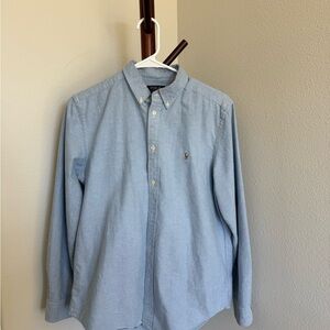 Like New Polo by Ralph Laure Boy XL/Women small Sky Blue Button Down Shirt